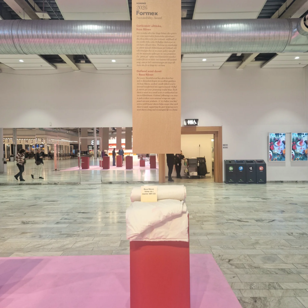 Ulltäcke i formex utställning sustainability award